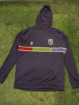 Buzo con Capucha Club Alianza Jesús María Buzo Alianza Jesús María color azul marino con capucha y franjas roja, verde y azul