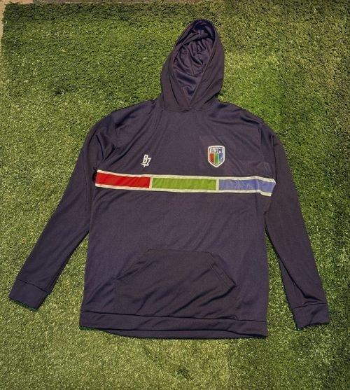 Buzo Alianza Jesús María color azul marino con capucha y franjas roja, verde y azul